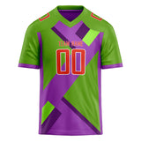 Custom Unisex Green & Purple Pattern Football Jersey