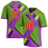 Custom Unisex Green & Purple Pattern Football Jersey