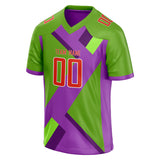 Custom Unisex Green & Purple Pattern Football Jersey