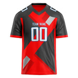 Custom Unisex Red & Gray Pattern Football Jersey