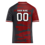 Custom Unisex Crimson & Gray Pattern Football Jersey