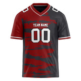 Custom Unisex Crimson & Gray Pattern Football Jersey