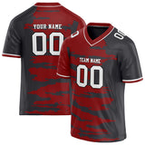 Custom Unisex Crimson & Gray Pattern Football Jersey