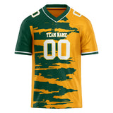 Custom Unisex Green & Gold Pattern Football Jersey