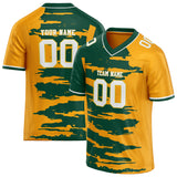 Custom Unisex Green & Gold Pattern Football Jersey