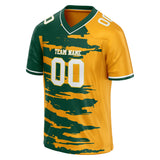 Custom Unisex Green & Gold Pattern Football Jersey