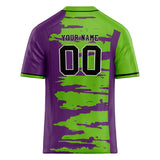 Custom Unisex Neon Green & Purple Pattern Football Jersey