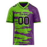 Custom Unisex Neon Green & Purple Pattern Football Jersey