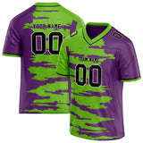 Custom Unisex Neon Green & Purple Pattern Football Jersey