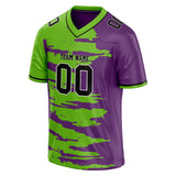 Custom Unisex Neon Green & Purple Pattern Football Jersey