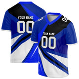 Custom Unisex Blue & White Pattern Football Jersey