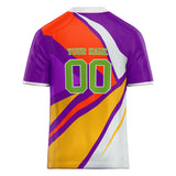 Custom Unisex Purple & Gold Pattern Football Jersey