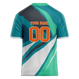 Custom Unisex White & Teal Pattern Football Jersey