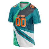 Custom Unisex White & Teal Pattern Football Jersey