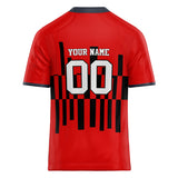 Custom Unisex Red & Black Pattern Football Jersey