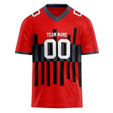 Custom Unisex Red & Black Pattern Football Jersey