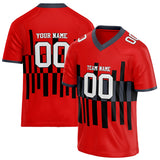 Custom Unisex Red & Black Pattern Football Jersey