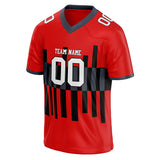 Custom Unisex Red & Black Pattern Football Jersey