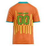 Custom Unisex Orange & Yellow Pattern Football Jersey