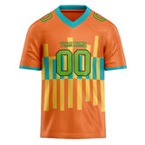 Custom Unisex Orange & Yellow Pattern Football Jersey