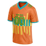 Custom Unisex Orange & Yellow Pattern Football Jersey