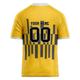 Custom Unisex Yellow & Gray Pattern Football Jersey