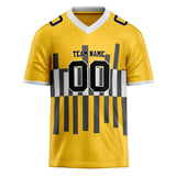 Custom Unisex Yellow & Gray Pattern Football Jersey