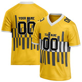 Custom Unisex Yellow & Gray Pattern Football Jersey