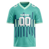 Custom Unisex Teal & Blue Green Pattern Football Jersey