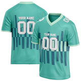 Custom Unisex Teal & Blue Green Pattern Football Jersey