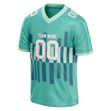 Custom Unisex Teal & Blue Green Pattern Football Jersey