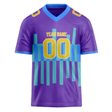 Custom Unisex Purple & Teal Pattern Football Jersey