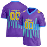 Custom Unisex Purple & Teal Pattern Football Jersey