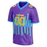 Custom Unisex Purple & Teal Pattern Football Jersey