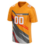 Custom Unisex Gold & Gray Pattern Football Jersey