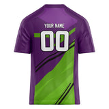 Custom Unisex Purple & Green Pattern Football Jersey