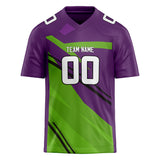 Custom Unisex Purple & Green Pattern Football Jersey