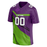 Custom Unisex Purple & Green Pattern Football Jersey