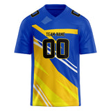 Custom Unisex Blue & Yellow Pattern Football Jersey