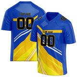 Custom Unisex Blue & Yellow Pattern Football Jersey