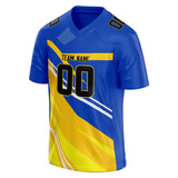 Custom Unisex Blue & Yellow Pattern Football Jersey