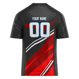 Custom Unisex Black & Red Pattern Football Jersey