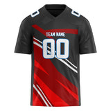 Custom Unisex Black & Red Pattern Football Jersey