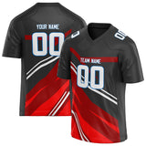 Custom Unisex Black & Red Pattern Football Jersey