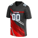 Custom Unisex Black & Red Pattern Football Jersey