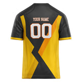 Custom Unisex Black & Yellow Pattern Football Jersey