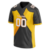 Custom Unisex Black & Yellow Pattern Football Jersey