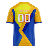 Custom Unisex Blue & Yellow Pattern Football Jersey