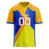 Custom Unisex Blue & Yellow Pattern Football Jersey