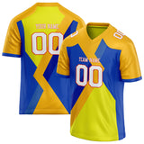 Custom Unisex Blue & Yellow Pattern Football Jersey